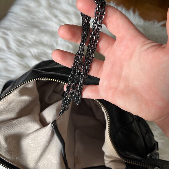 Botkier Dark Grey Leather Ruched Zipper Multi-Pocket Hobo Bag w Dustbag - Picture 7 of 8